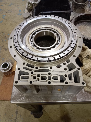 Main housing with bearing race during parts checking