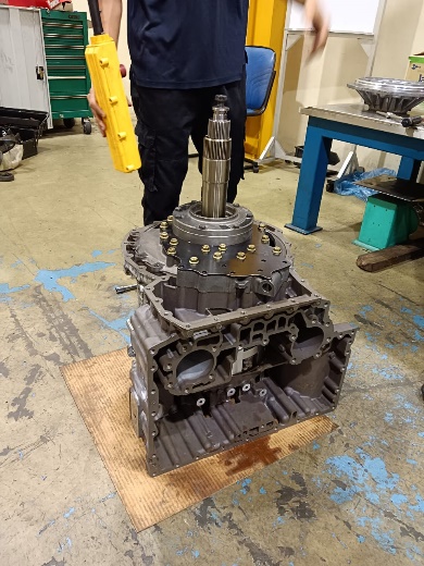 Technician performing main-part assembly